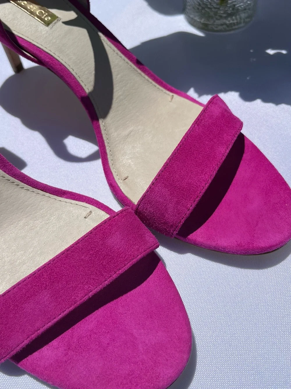 Louise et Cie Fuchsia Suede Ankle-Strap Heels 10m